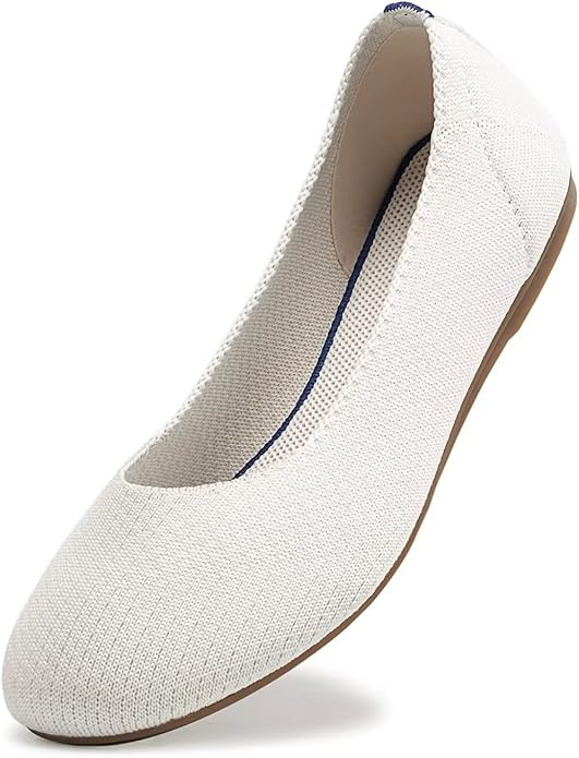 Frank Mully Women’s Ballet Flat Shoes Knit Dress Shoes Round Toe Slip On Ballerina Walking Flat... | Amazon (US)