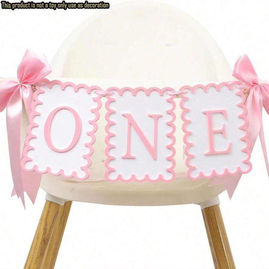 1pc Bow Birthday Decoration, Pink Bow High Chair Banner, Suitable For Bow Birthday Photo Props, P... | SHEIN