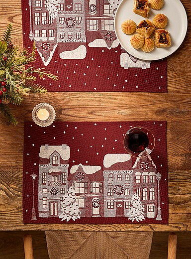 Christmas village tapestry placematsSet of 2Christmas Collection | Simons