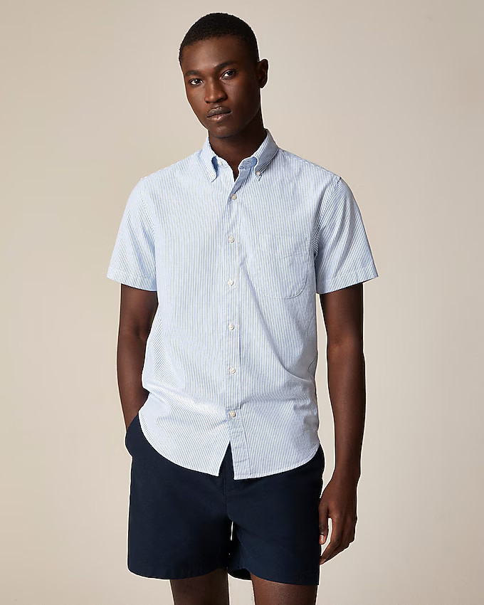 Short-sleeve Broken-in organic cotton oxford shirt | J. Crew US