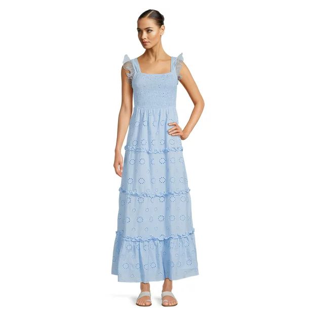 Label Rail x CheapChicFinds Women's Tiered Broderie Maxi Dress | Walmart (US)