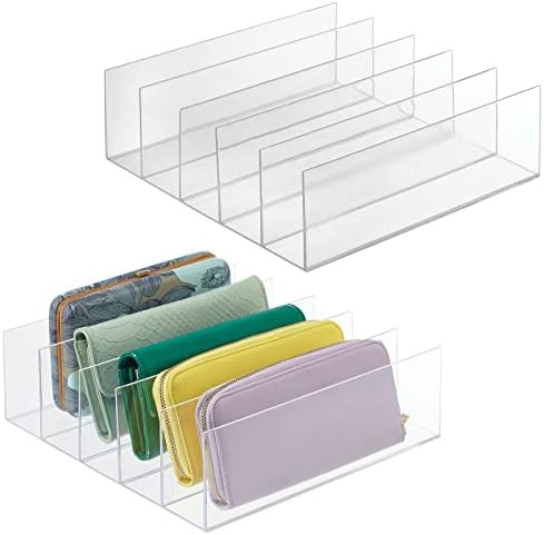 mDesign Plastic Purse Organizer for Bedroom Closet, Shelf Storage - Holds Woman's Purse, Hanging Bag | Amazon (US)