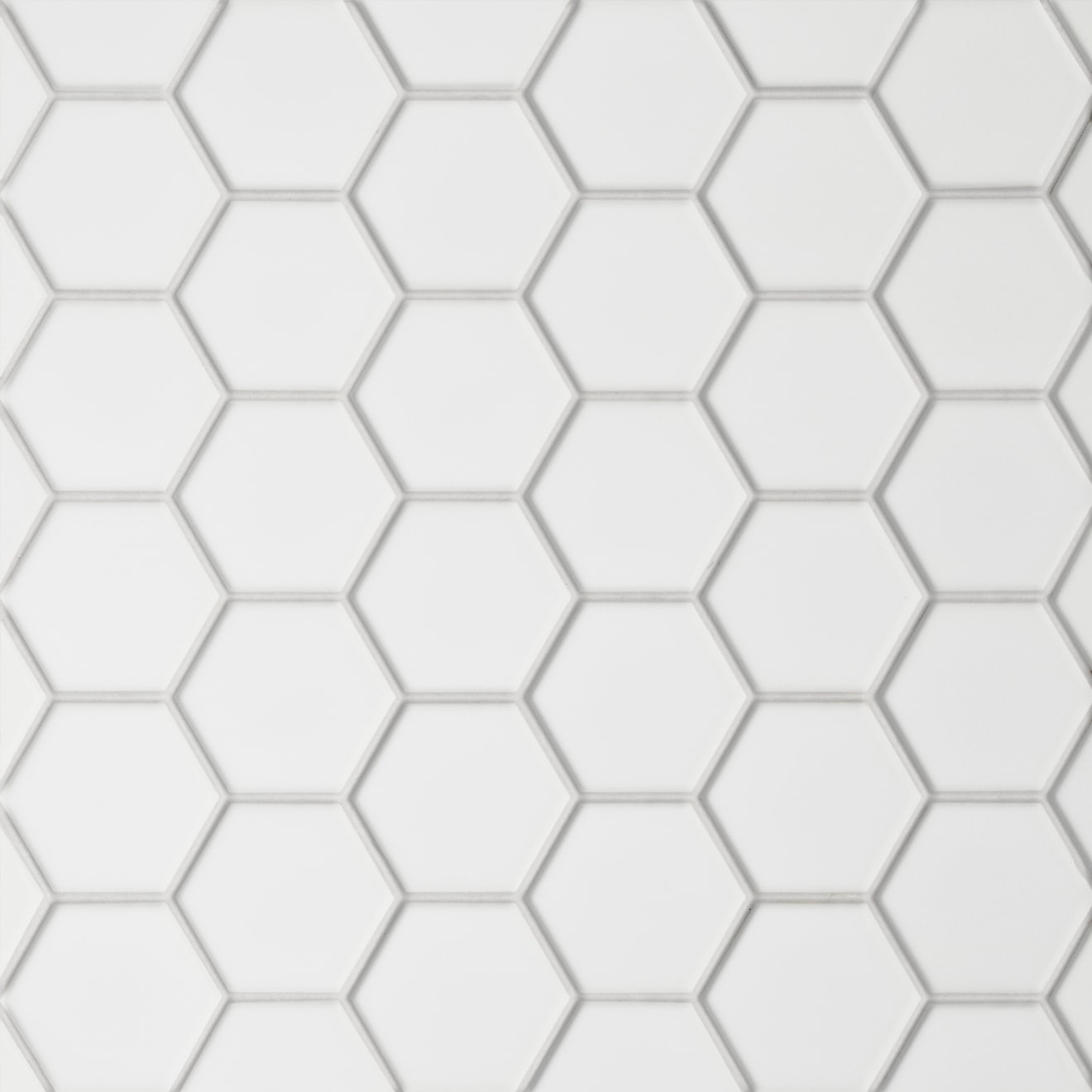 Le Cafe 2" x 2" Hexagon Matte Porcelain Mosaic Tile in White | Bedrosians Tile & Stone