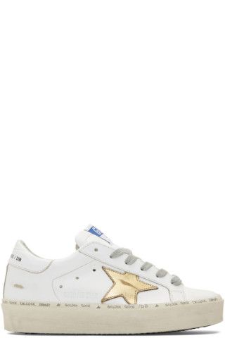 White & Gold Hi Star Sneakers | SSENSE 