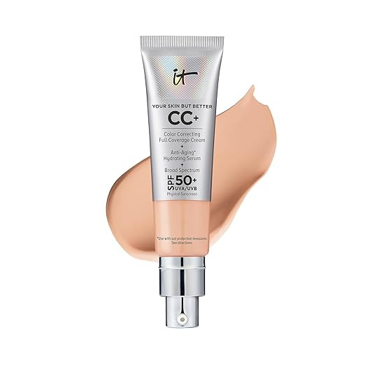 IT Cosmetics CC+ Cream - Full-Coverage Foundation With SPF 50, Color Corrector & Anti-Aging Serum... | Amazon (US)