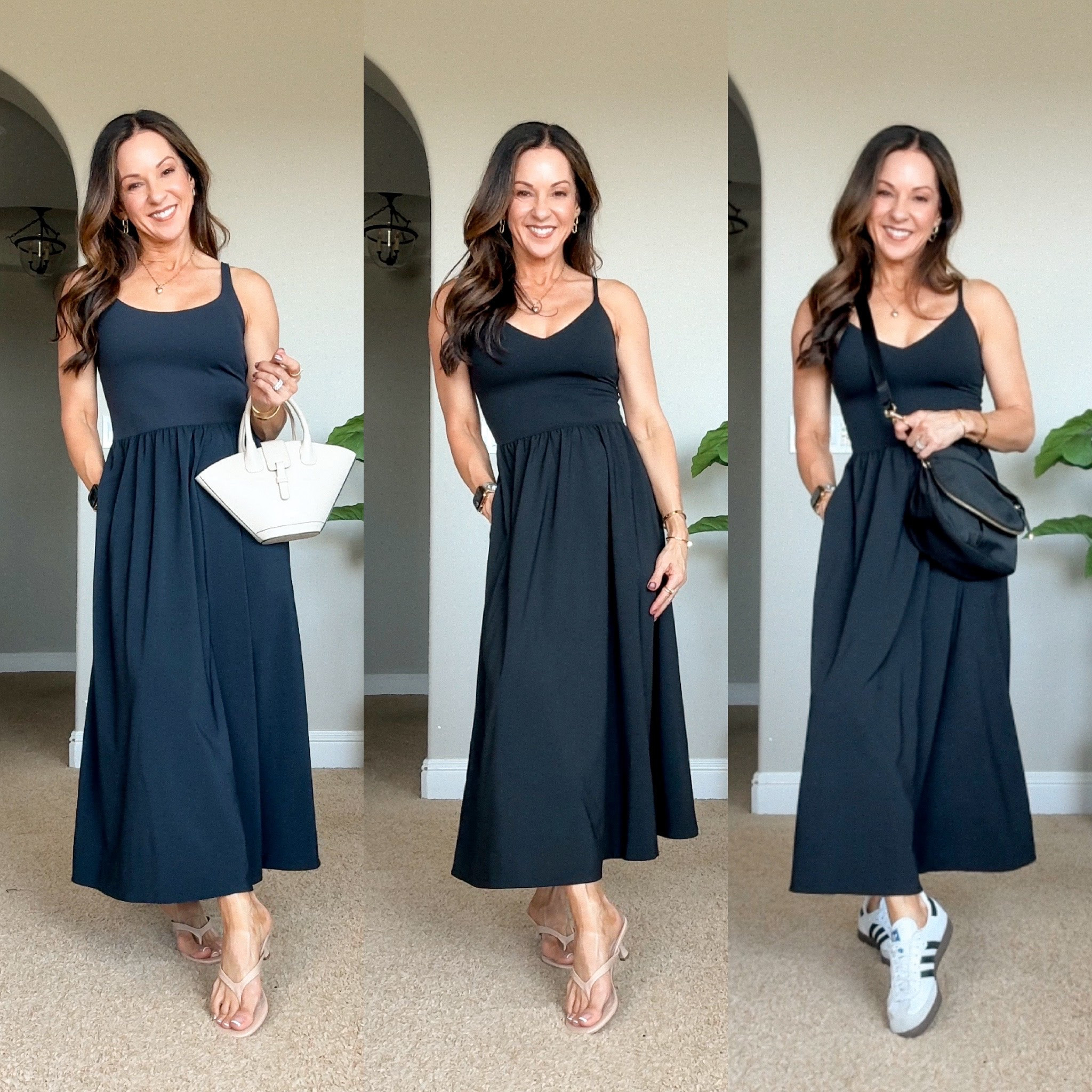 Amazon Built in bra summer dresses, perfect for any occasion. A great addition to any wardrobe. size XXS in navy and black. For ref: I'm 5'1" 107 lbs.

#LTKootd #LTKOver40 #LTKPetite