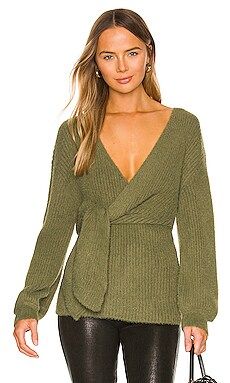 House of Harlow 1960 x REVOLVE Khalida Wrap Sweater in Forest Green from Revolve.com | Revolve Clothing (Global)