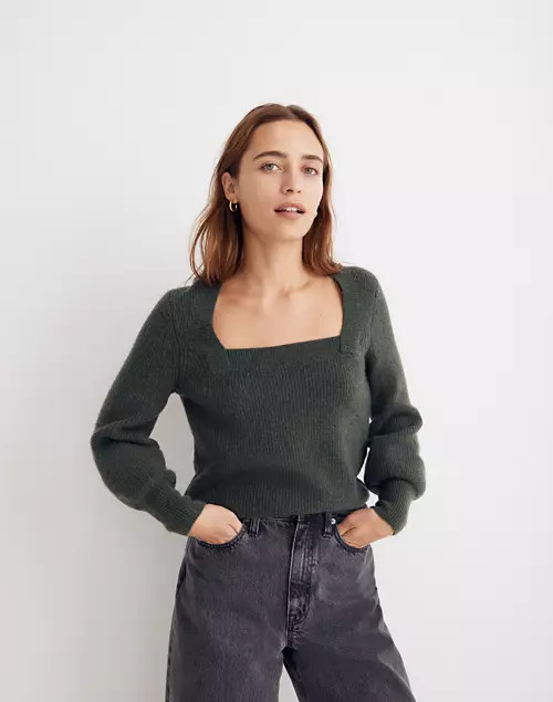 Melwood Square-Neck Sweater in Coziest Yarn | Madewell