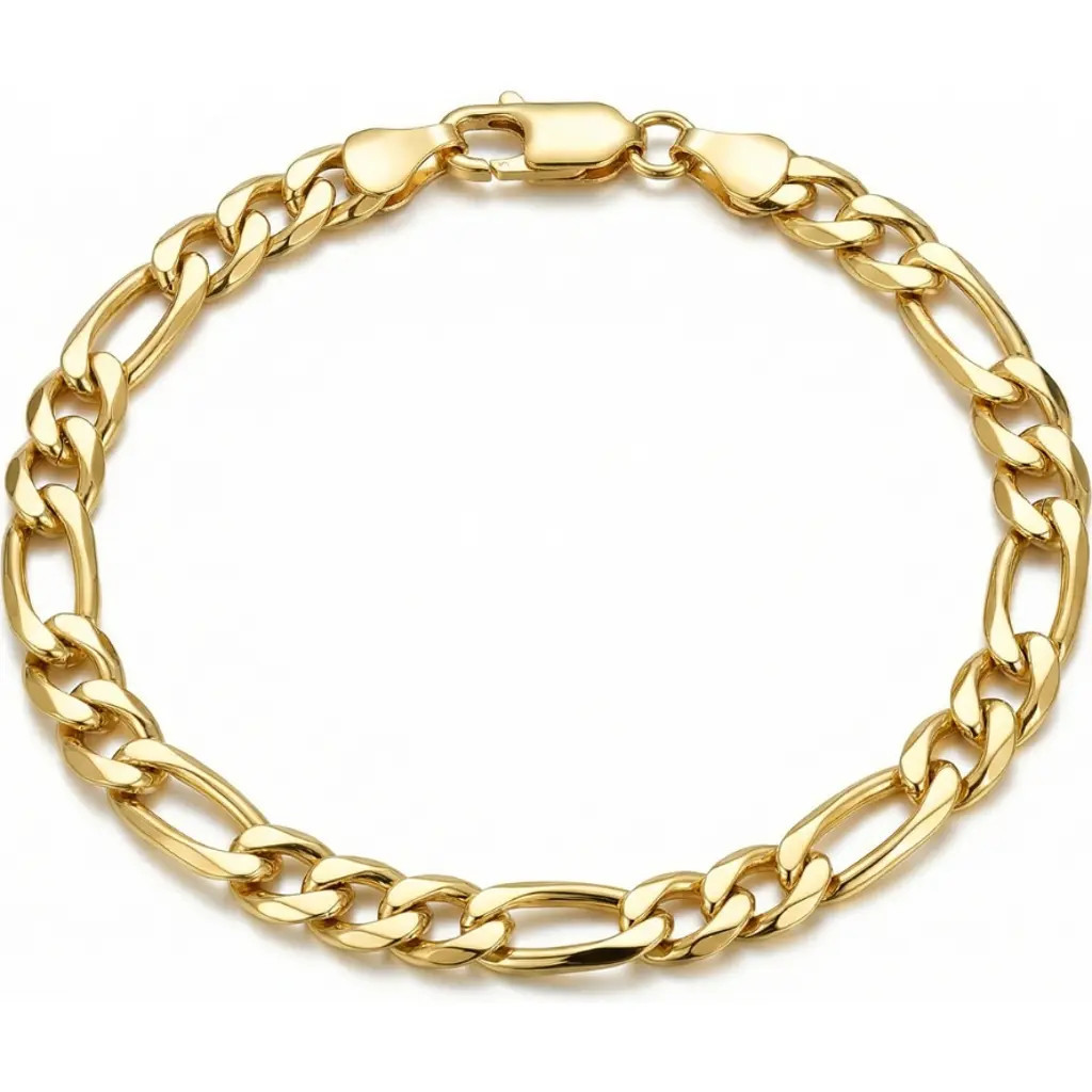 Bliss Diamond 14k Gold-filled Figaro Link Bracelet in 14K Yellow Gold at Nordstrom, Size Small | Nordstrom