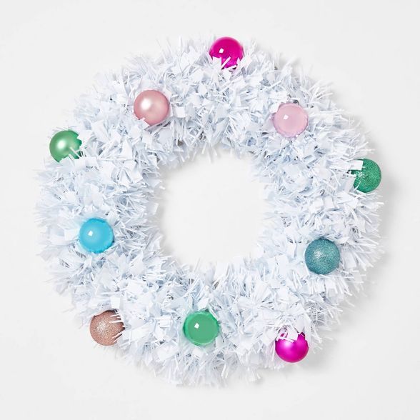 16in Tinsel Wreath with Shatter-Resistant Ornaments - Wondershop™ | Target