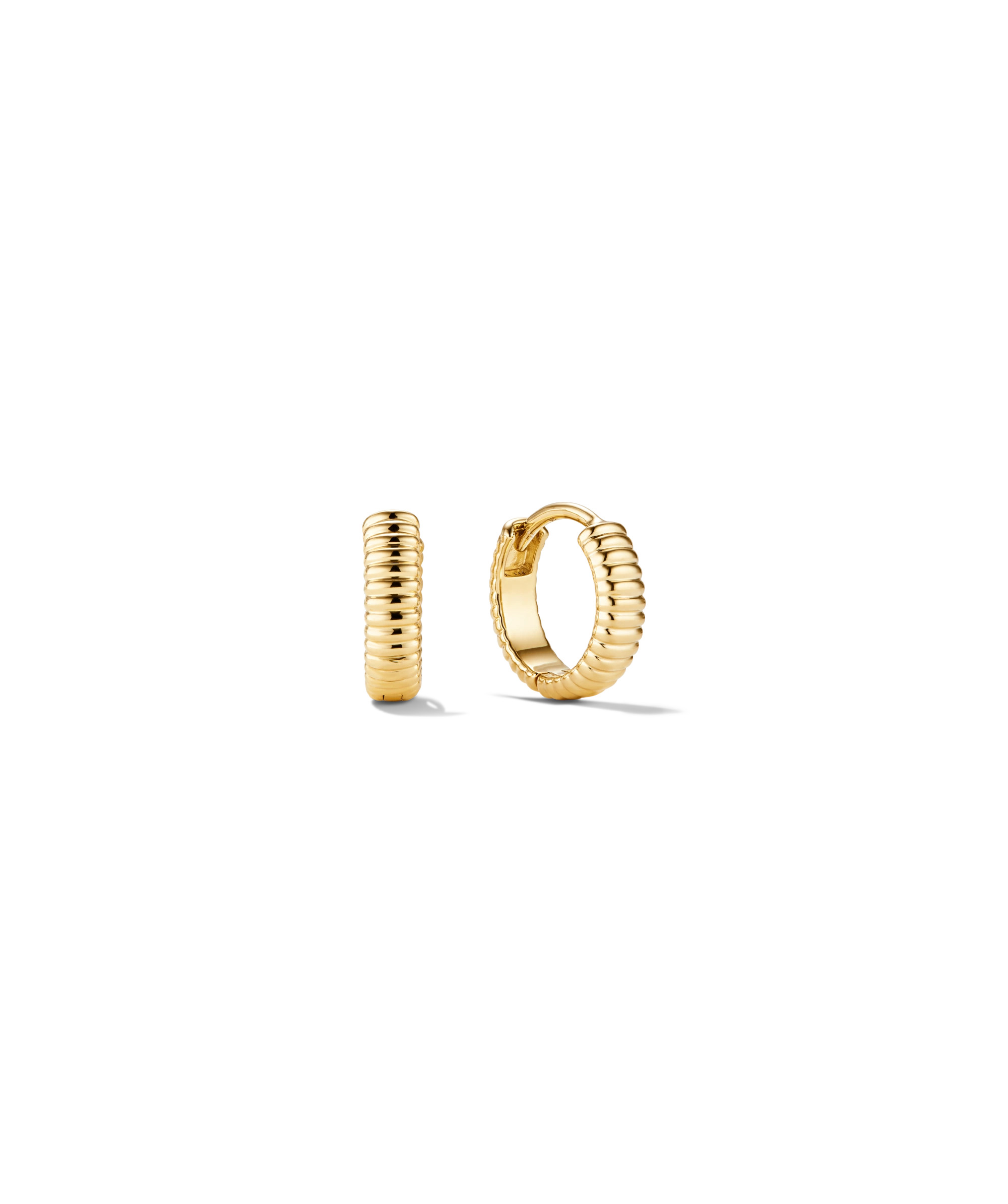 Salmon Gold Bold Huggie Hoop Earrings - Jewelry | Mejuri | Mejuri Fine Crew