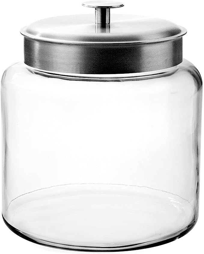 Anchor Hocking 1.5 Gallon Montana Glass Jar with Lid (2 piece, brushed metal, dishwasher safe) | Amazon (US)