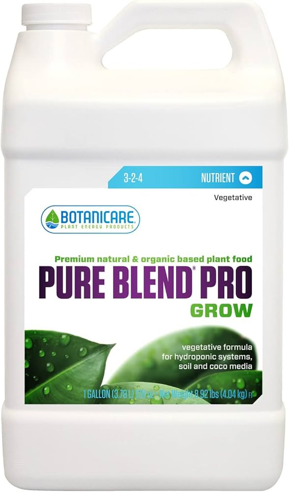 Botanicare Pure Blend Pro Grow, Nutrient, 3-2-4, 1 gal. | Amazon (US)