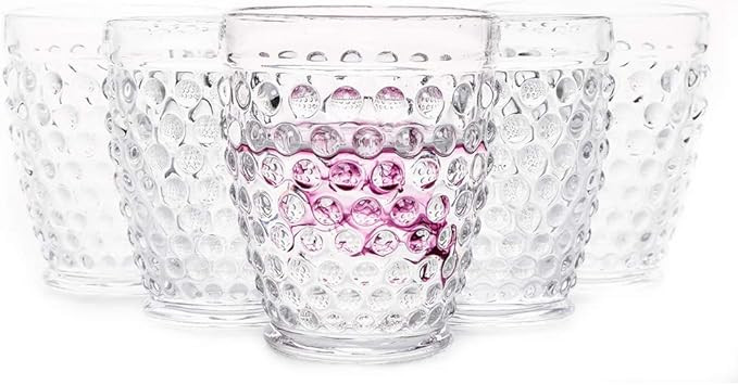 G Hobnail Drinking Glasses Old Fashioned Tumbler 10 oz 6 Set Premium Vintage Glassware Cup For Re... | Amazon (US)