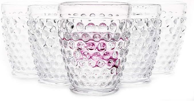 Hobnail Old Fashioned Tumbler Glasses 10 oz. set of 6 Premium Vintage Cup Set for Refreshments So... | Amazon (US)