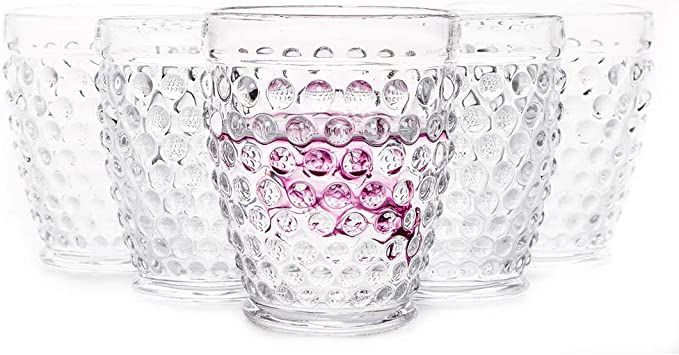 G Hobnail Drinking Glasses Old Fashioned Tumbler 10 oz 6 Set Premium Vintage Glassware Cup For Re... | Amazon (US)