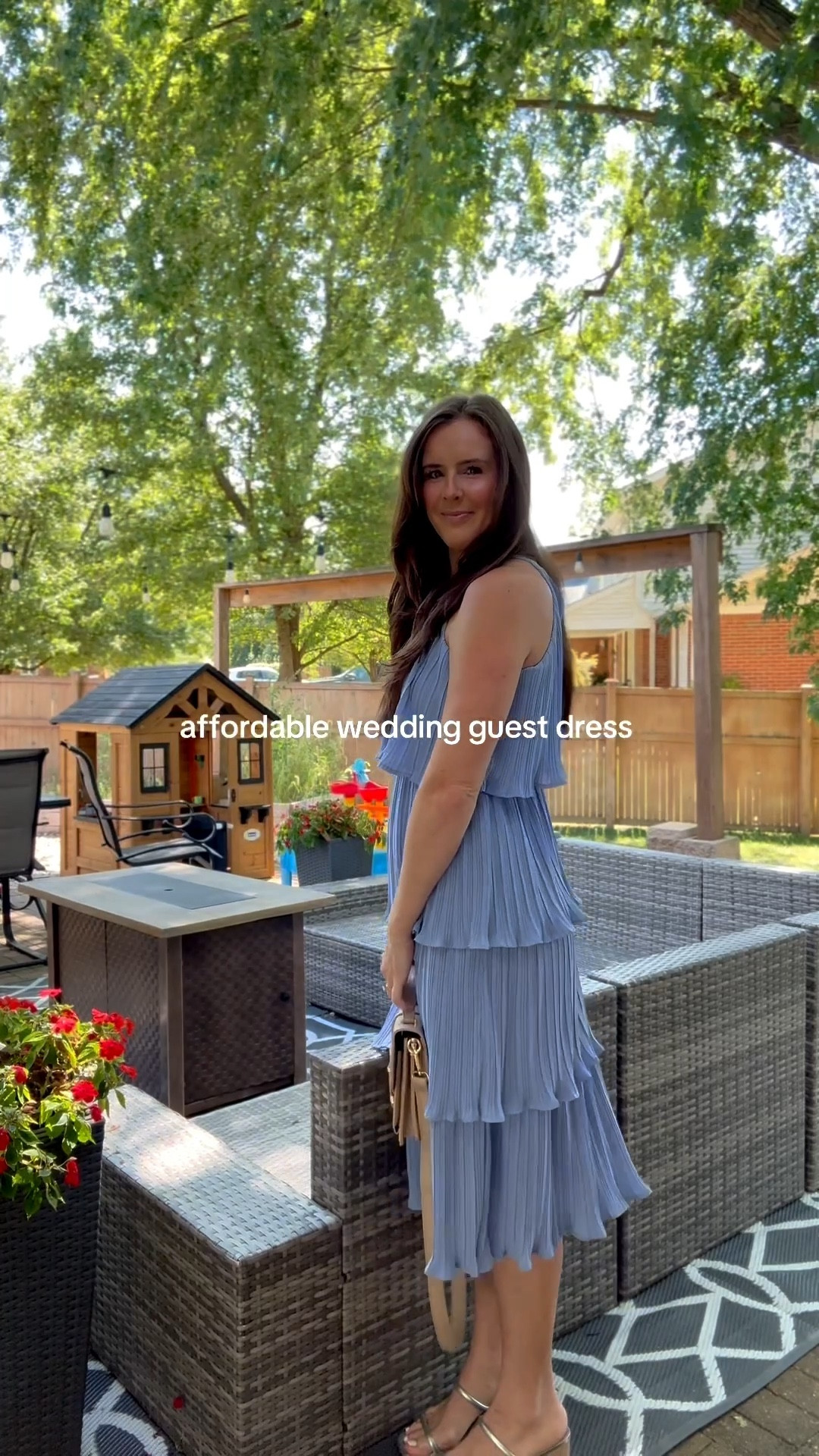 Gorgeous fall wedding guest dress. Fits very true size. Love how flattering the tiered ruffle details are. 
5’8 M

#LTKFallSale #LTKFindsUnder50 #LTKWedding