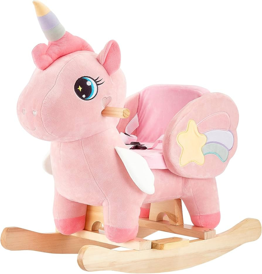 FUNLIO Unicorn Baby Rocking Horse, Pink Fairy Unicorn Rocking Horse for Toddlers 6 Months to 3 Ye... | Amazon (US)