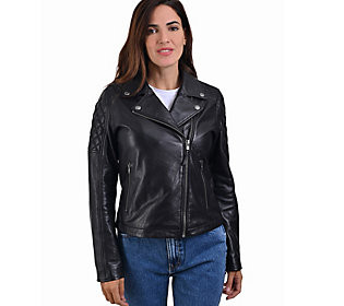 Frye Biker Jacket in Soft Lamb | QVC