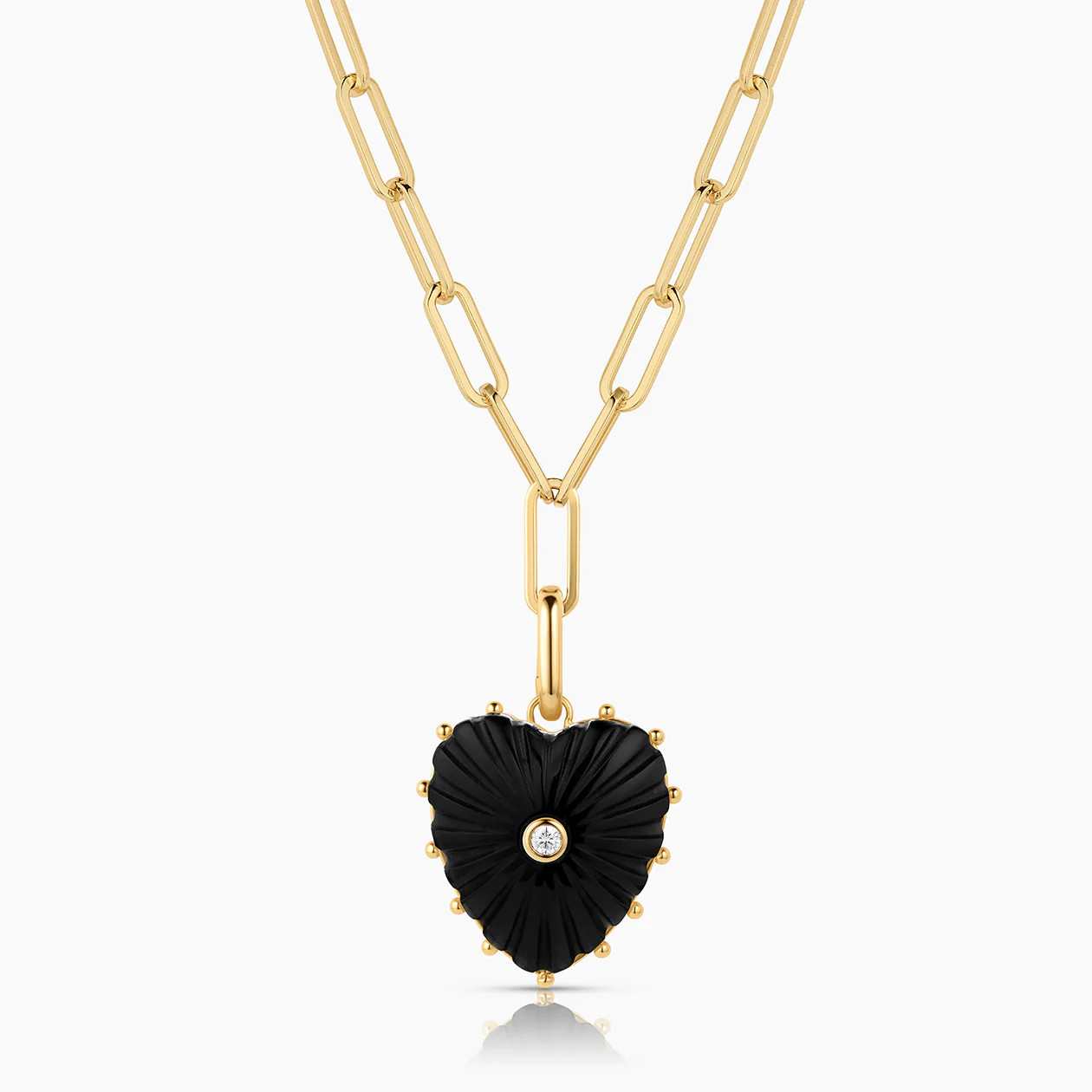 Malene Onyx Heart Clip Necklace | Thatch