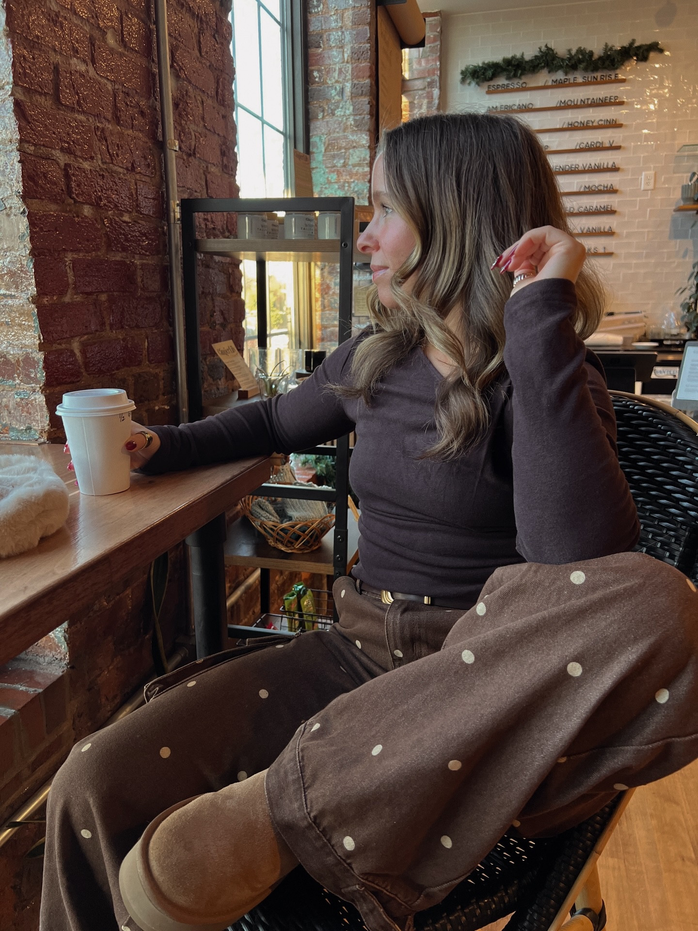 Polka dots and coffee dates 🤎☕️ entire outfit from @shopcider use code BRITTANY15 for $$ off ✨

#cidergang #ootd #casualoutfit #outfitinspo 
Coffee date outfit, petite outfit, all brown outfit, casual outfit, winter outfit

#LTKootd