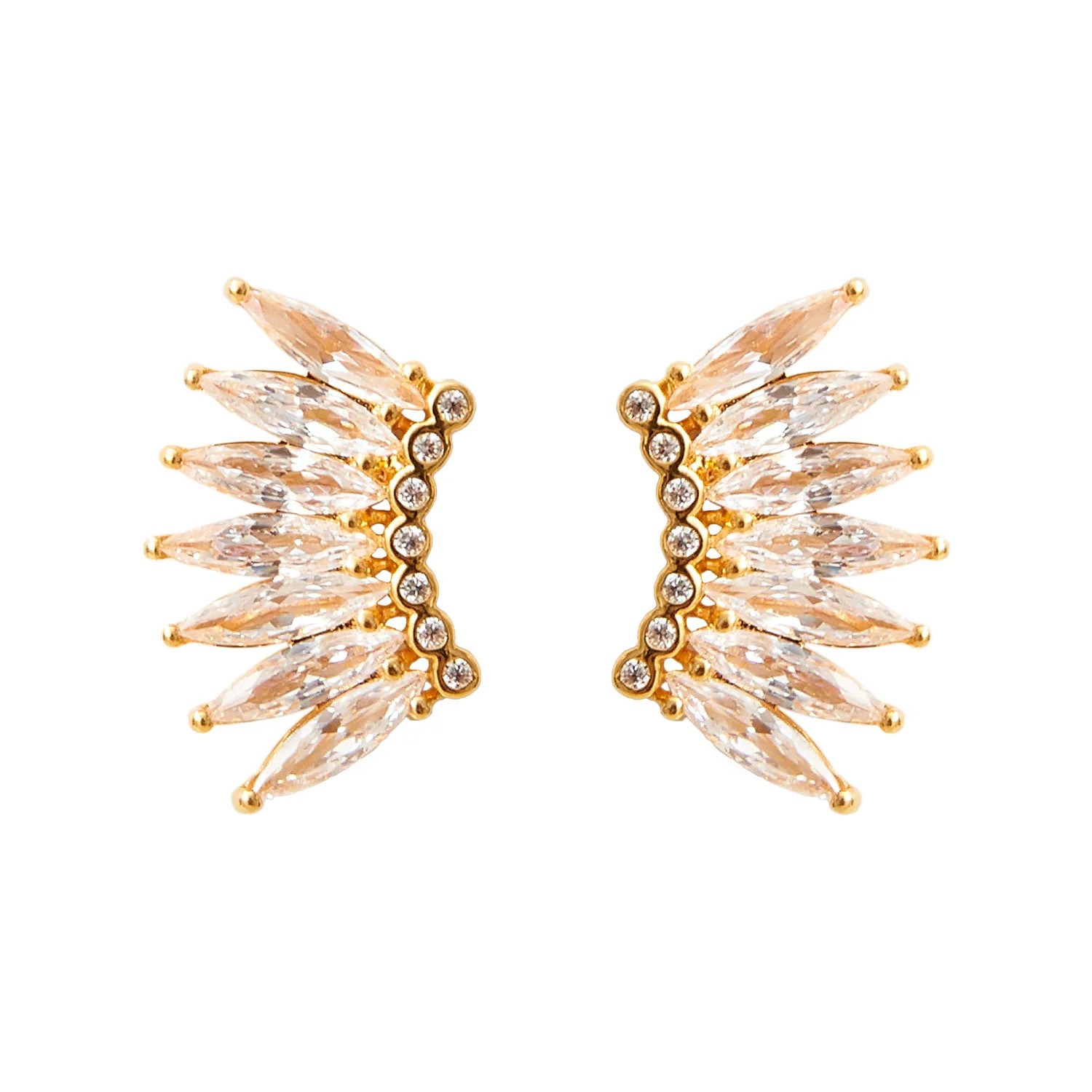 Petite Crystal Madeline Earrings Gold | Mignonne Gavigan