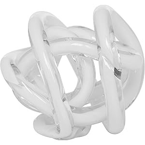 Torre & Tagus Orbit Glass Décor Ball, Small, White | Amazon (US)