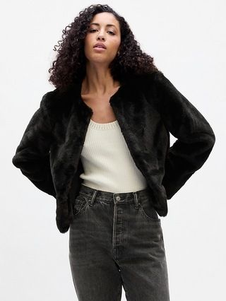 Relaxed Faux-Fur Jacket | Gap Factory
