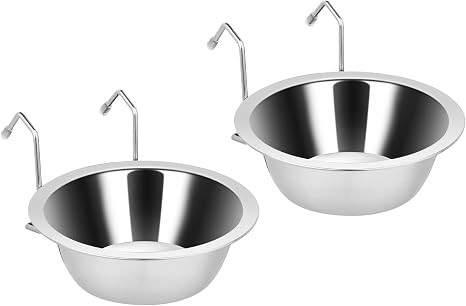 Fri4Free 2PCS 8oz Stainless Steel Hanging Kennel Water Bowls | Amazon (US)