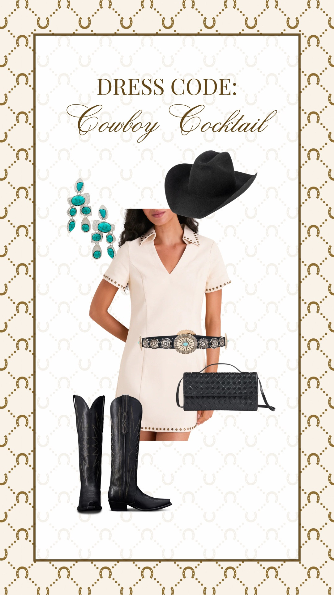Cowboy cocktail outfit idea!

Western chic // country concert //