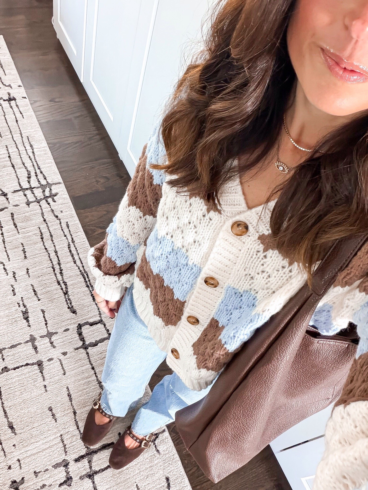 Blue and brown cardigan. My favorite color combo wearing size small 

Follow my LTK @mrscasual on the @shop.LTK app to view this post and get my exclusive app-only content!