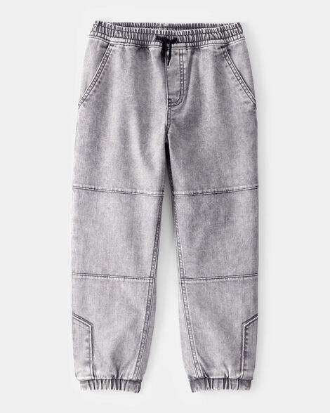 Kid Tapered Iconic Denim Drawstring Joggers -  Volcano Wash | Carter's Inc