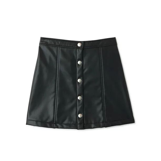 Wonder Nation Girls Faux Leather Skirt, Sizes 4-18 & Plus - Walmart.com | Walmart (US)