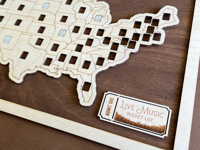 Live Music Travel Map, CUSTOM the ORIGINAL Viral, Travel Map, Fathers Day Gift, Gift for Music Lo... | Etsy (US)
