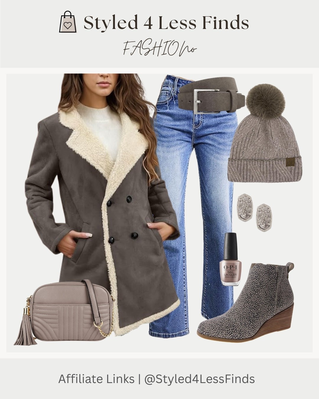Neutral layers done right 🤍
This cozy shearling-style coat paired with classic denim is the kind of outfit that works on repeat all season long. Soft textures, warm neutrals, and easy accessories make it feel elevated without trying too hard.

Style Tip:
When wearing layered neutrals, mix textures (faux shearling, denim, suede, knit) to add depth and keep the look from feeling flat. Sticking to a similar color family keeps it cohesive and chic.

#LTKjeans #LTKover50style #LTKcanada