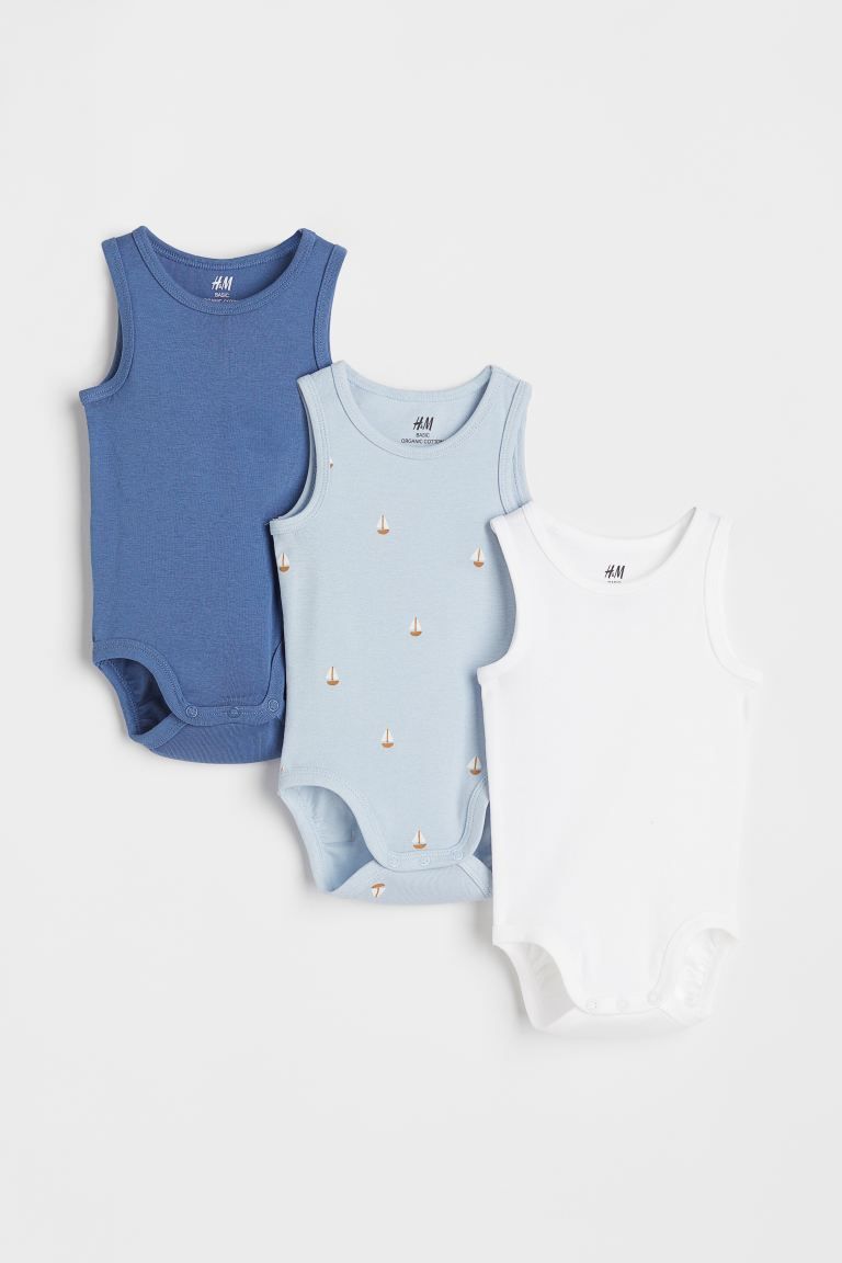 Conscious choice  Sleeveless bodysuits in soft cotton jersey. Snap fasteners at gusset.Pieces/Pai... | H&M (US + CA)
