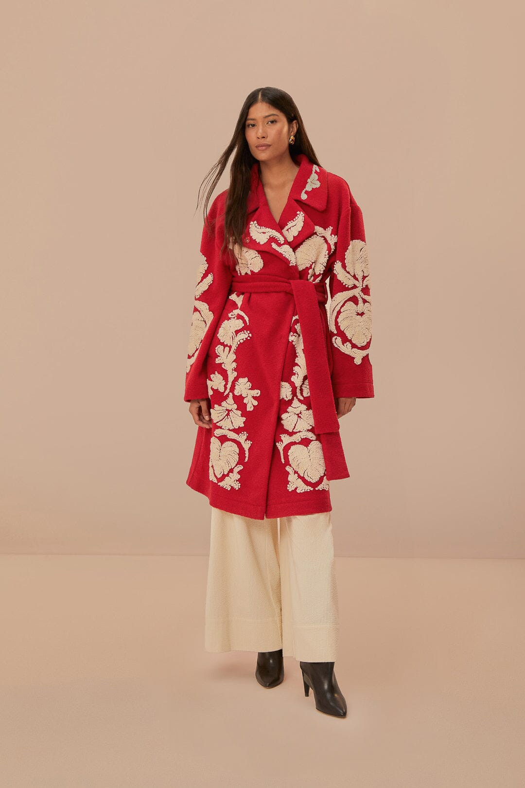 Red Helen Fleece Coat | FarmRio (US)