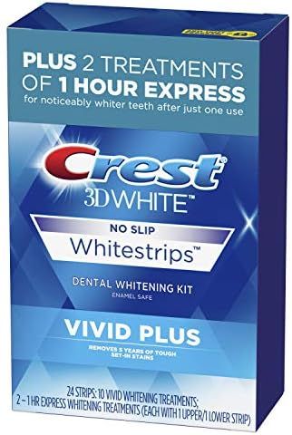 Amazon.com: Crest 3D White Whitestrips Vivid Plus Teeth Whitening Kit, Individual Strips (10 Vivi... | Amazon (US)