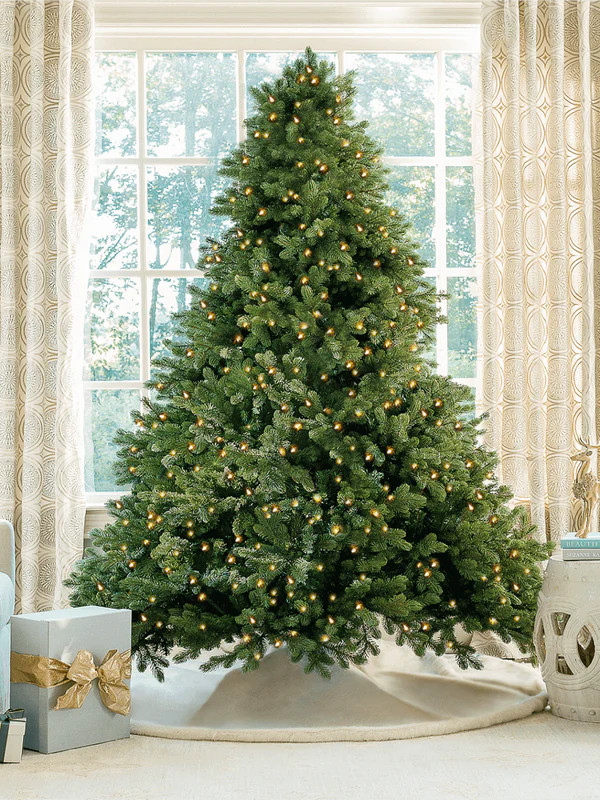 7.5 Foot Cypress Spruce Artificial Christmas Tree 1450 Dual Color LED Lights | King of Christmas
