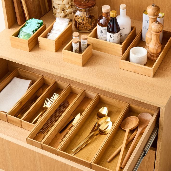 mDesign Bamboo Drawer Organizers (Set of 2) | West Elm (US)