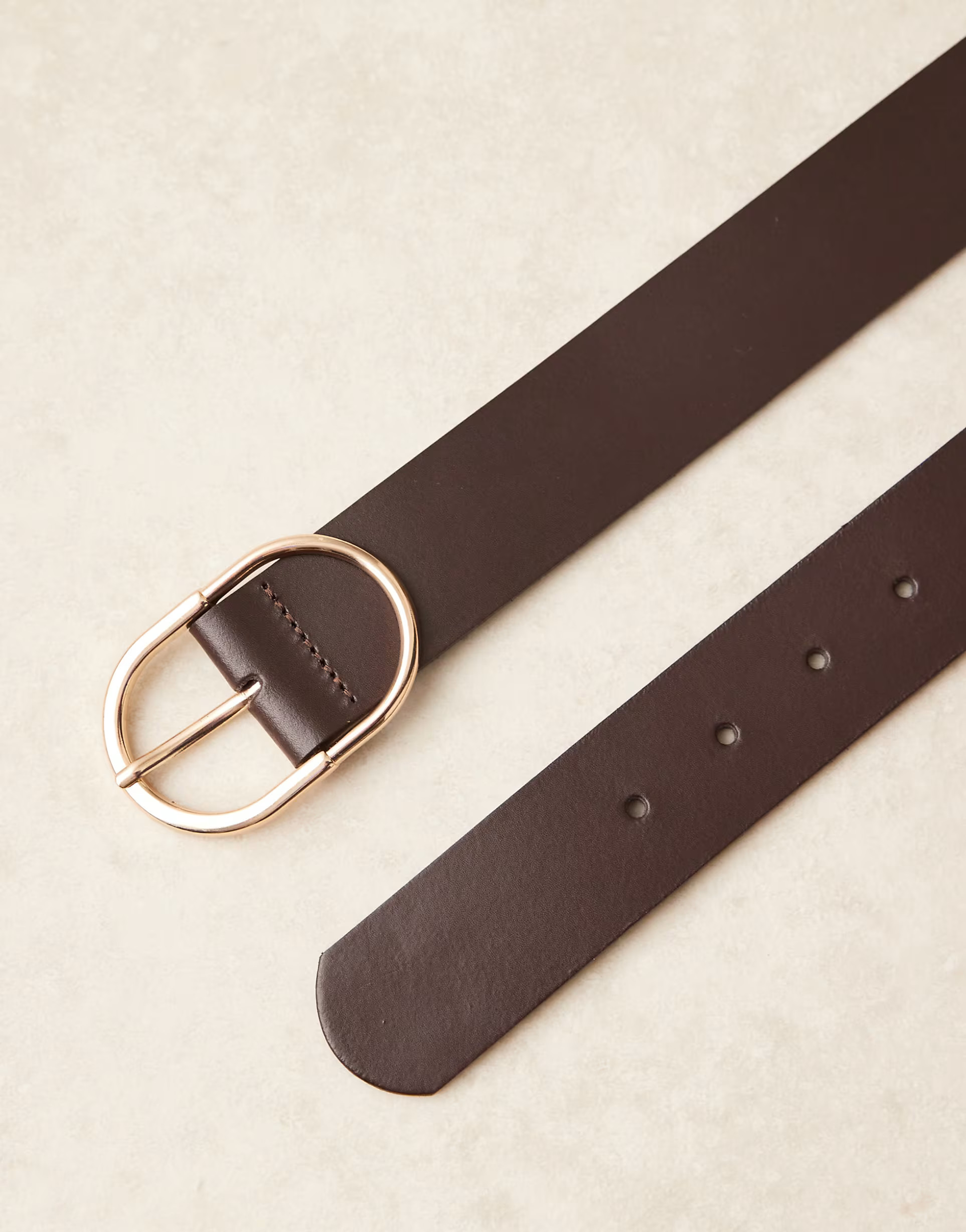 ASOS DESIGN leather fine tubular buckle waist and hip jeans belt in chocolate | ASOS (Global)