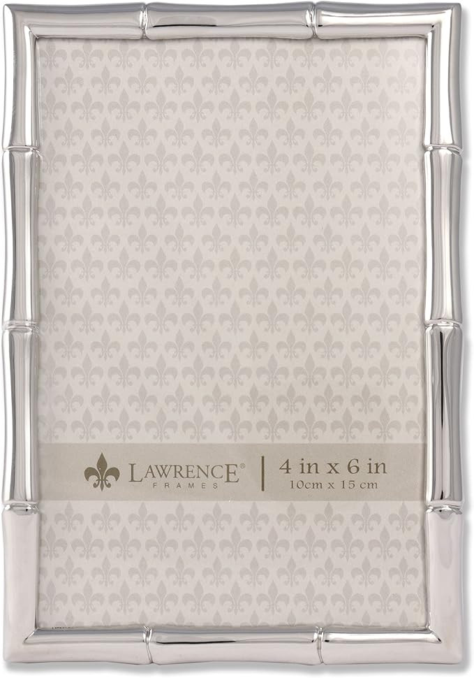 Lawrence Frames Bamboo Design Metal Frame, 5x7, Silver | Amazon (US)