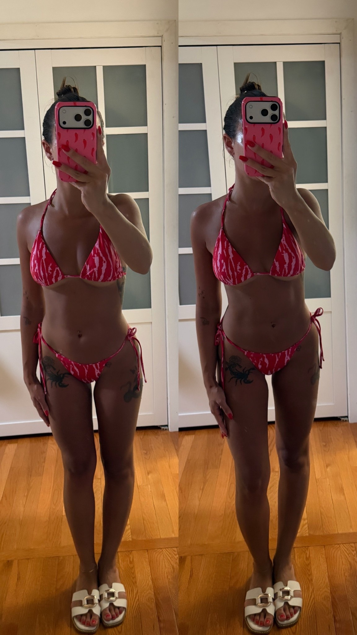 I don’t think I’ll ever get over a good pink and red combo. ❤️💗 There’s just something about these two colors together that feels so fun, bold, and perfect for summer. This triangle bikini is such a flattering fit, and the print makes it stand out while still being easy to mix and match with different cover-ups and accessories.

Naturally, I had to pair it with my chili pepper phone case because it just fits the vibe. 🌶️ If you know me, you know I have a slight obsession with chili peppers (I even have one tattooed on me 😂), and pink and red have always been two of my favorite colors. It honestly feels like this whole look was made for me.

The bikini is comfortable, easy to adjust, and perfect for beach days, pool days, vacations, and summer weekends. If you’re looking for a fun printed bikini, a flattering triangle swimsuit, or something that adds a pop of color to your swim collection, this one is definitely worth checking out. I linked everything, including the phone case, because I couldn’t resist matching the whole vibe. ☀️

#LTKSwim #LTKSeasonal #LTKootd