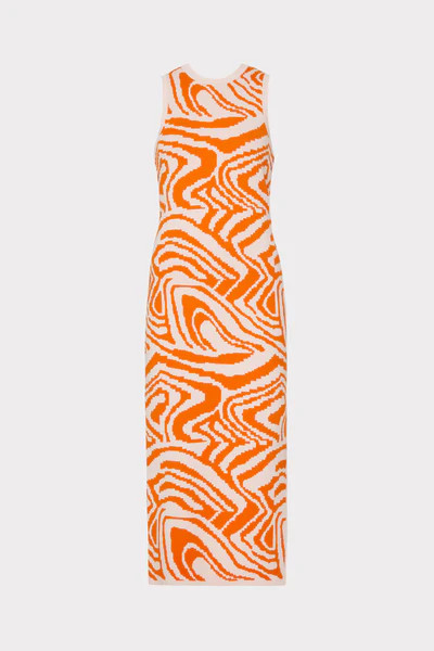 Racer Tank Zebra Swirl Jacquard Dress | MILLY
