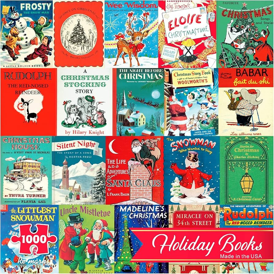 Re-marks Holiday Books Puzzle, Collage Puzzle for All Ages, 1000-Piece Christmas Puzzle | Amazon (US)