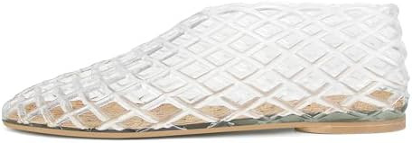 Jelly Mesh Ballet Flats for Women Fishnet PVC Clear Hollow Jellies Sandals Comfortable Beach Ball... | Amazon (US)