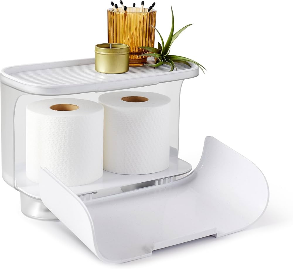 YouCopia Hideaway Toilet Cabinet, Over The Toilet Bathroom Organizer for Paper Rolls, Wipes and A... | Amazon (US)