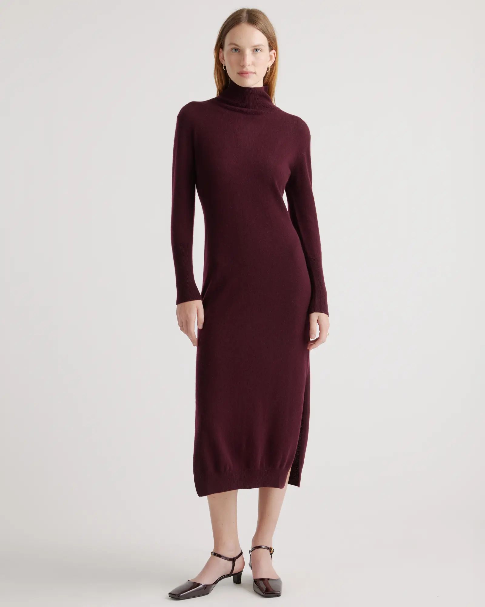 Mongolian Cashmere Turtleneck Midi Sweater Dress | Quince