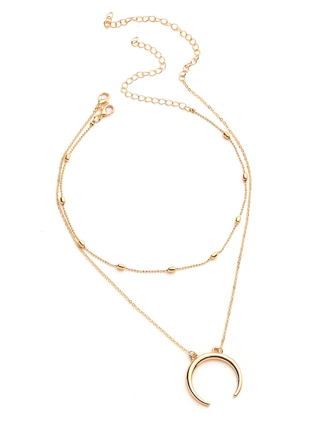 Metal Moon Pendant Necklace With Chain Choker | SHEIN