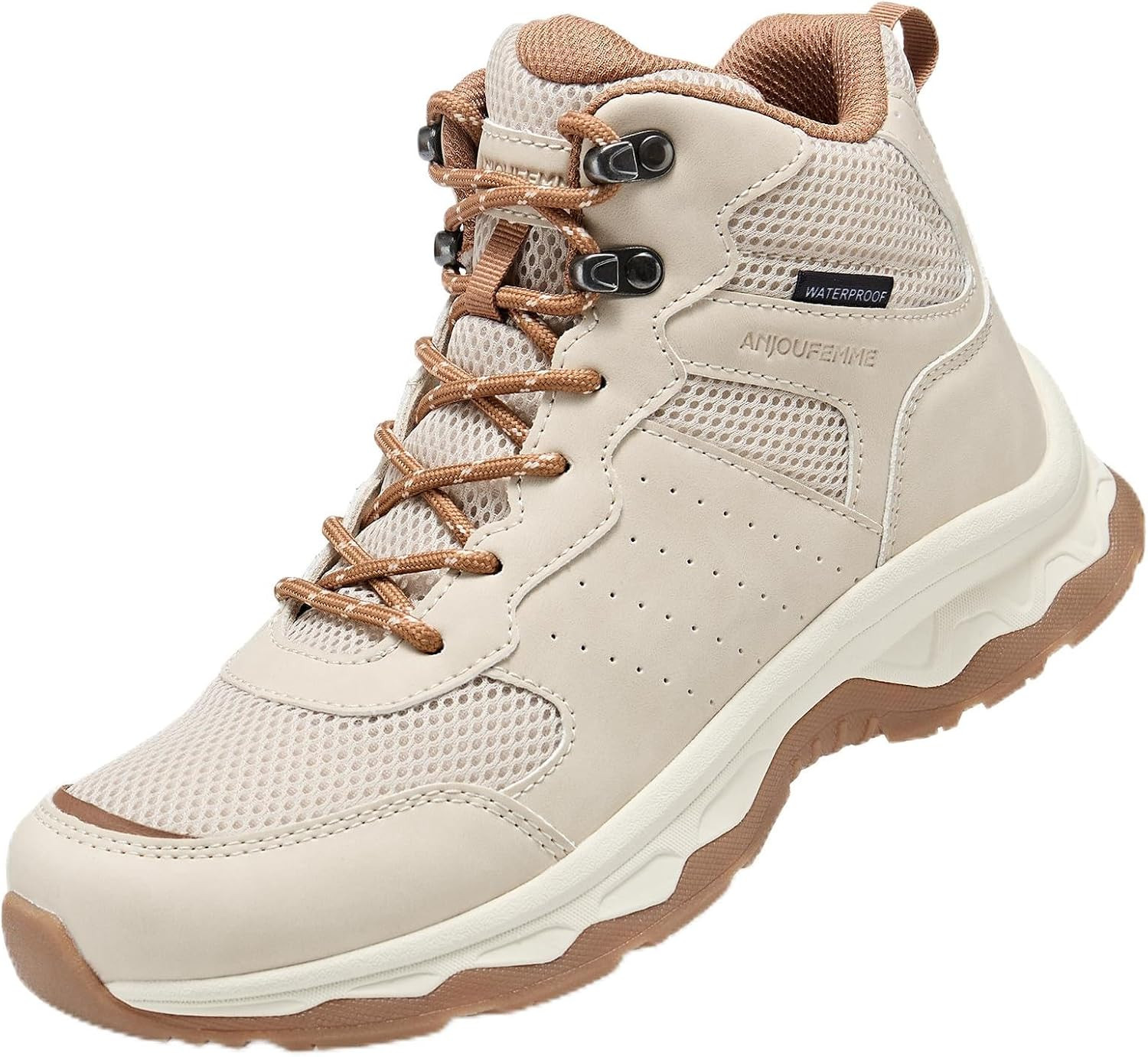 ANJOUFEMME Women's Waterproof Hiking Boots Lightweight Non-Slip Outdoor | Amazon (US)